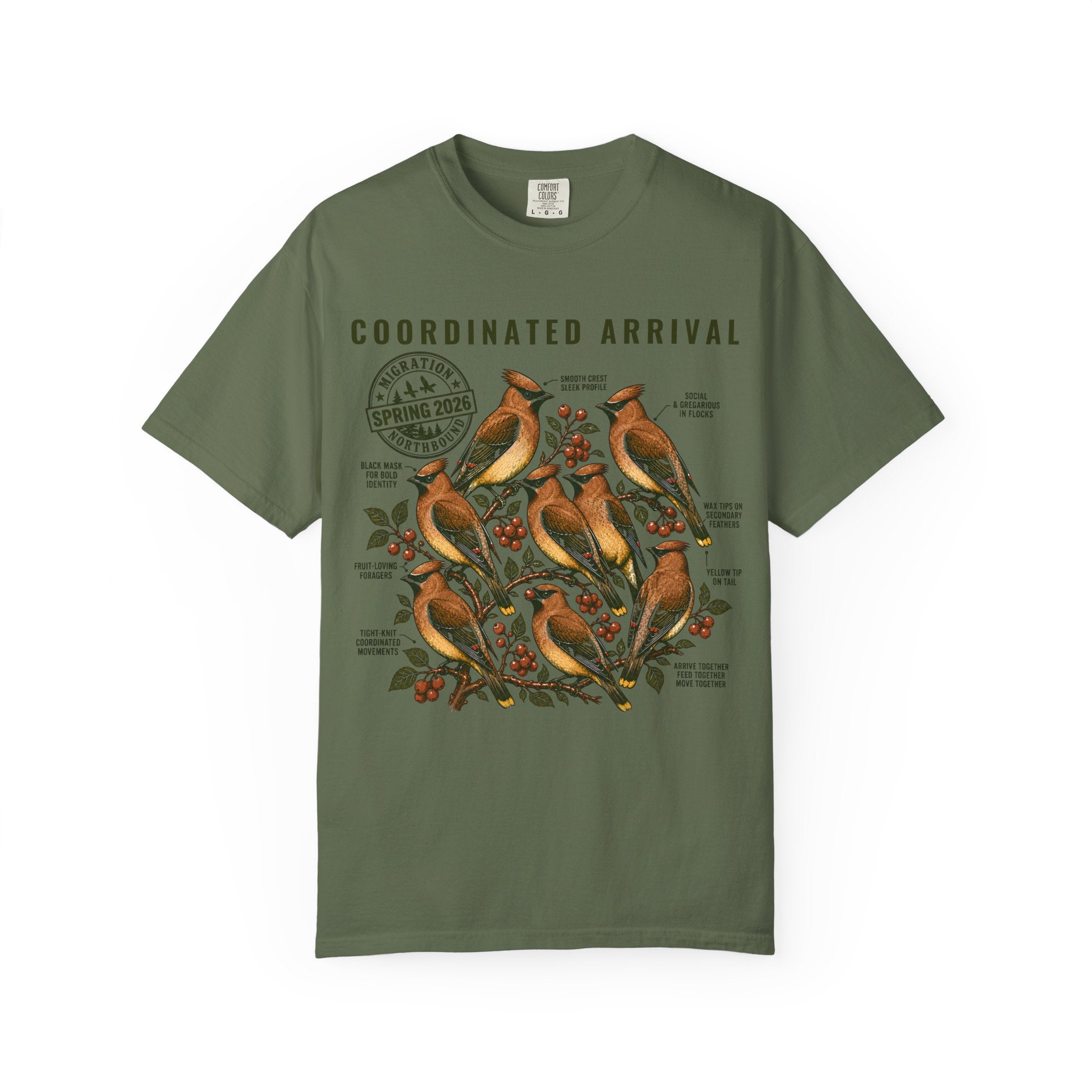 CEDAR WAXWING FLOCK T-SHIRT