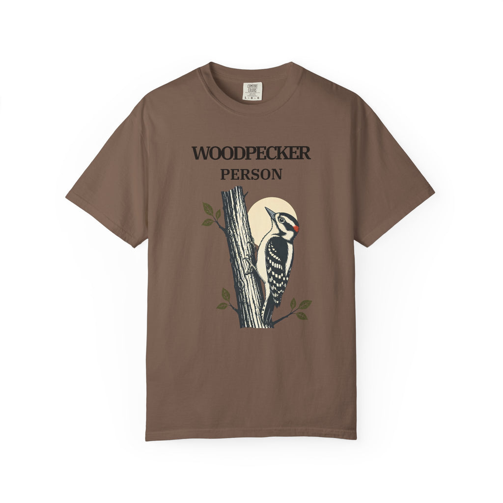 DOWNY WOODPECKER PERSON T-SHIRT