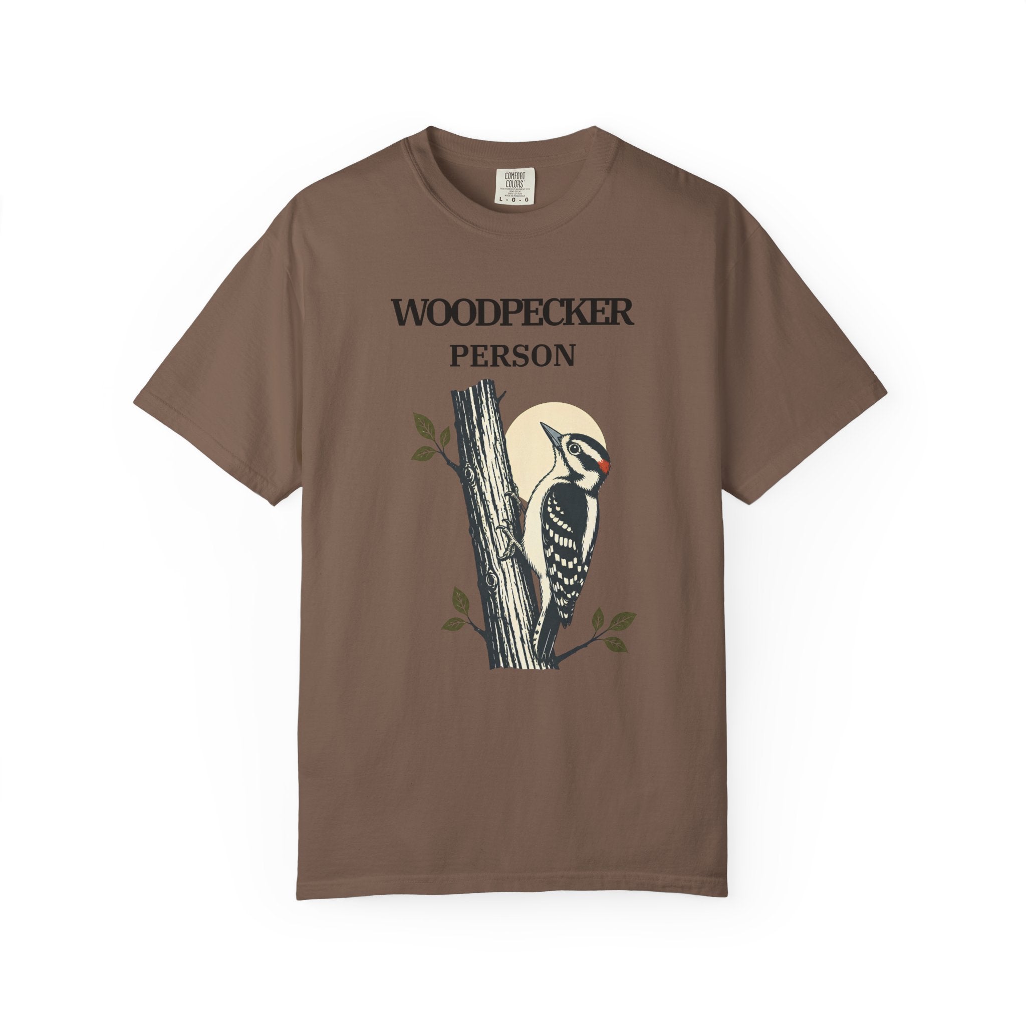 DOWNY WOODPECKER PERSON T-SHIRT