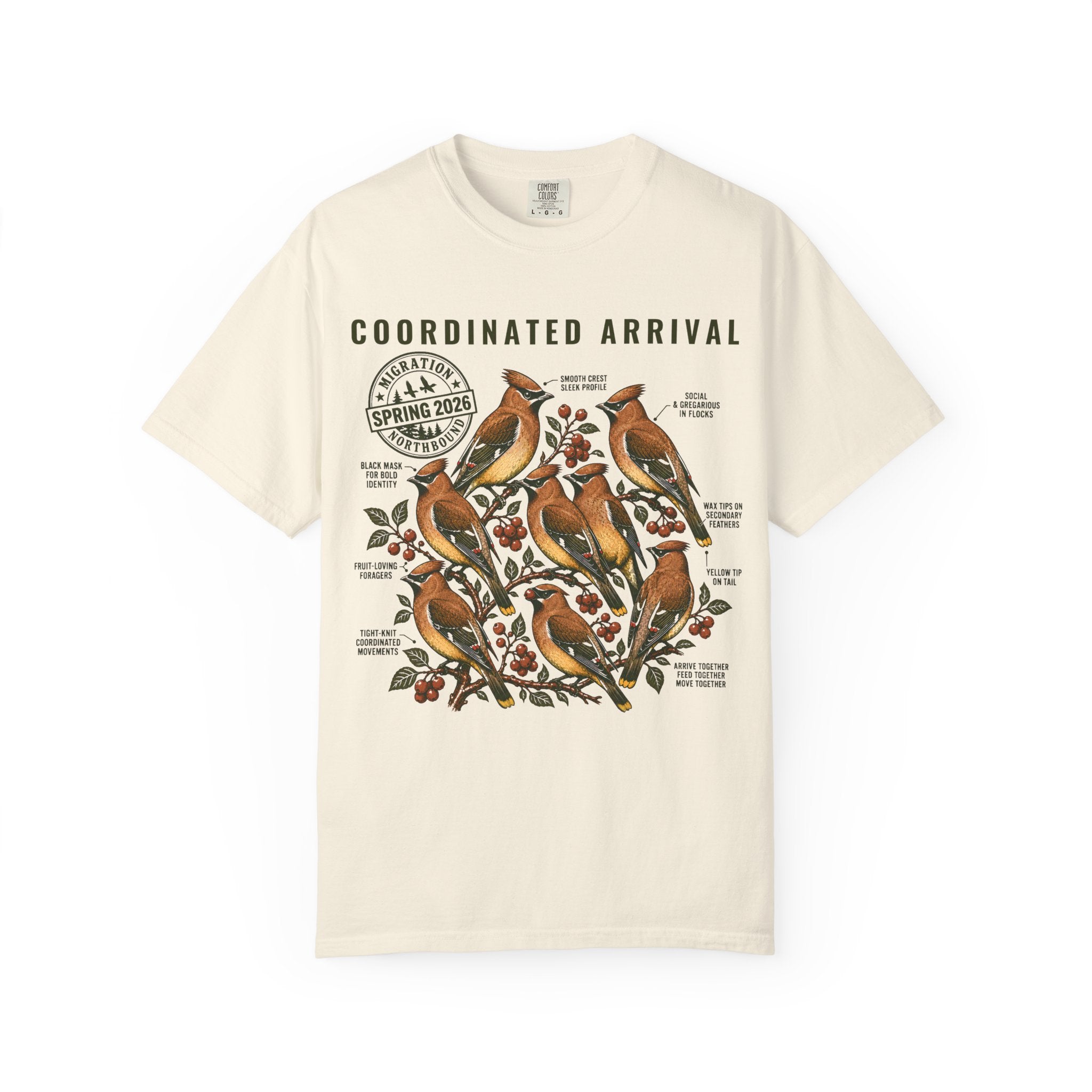 CEDAR WAXWING FLOCK T-SHIRT