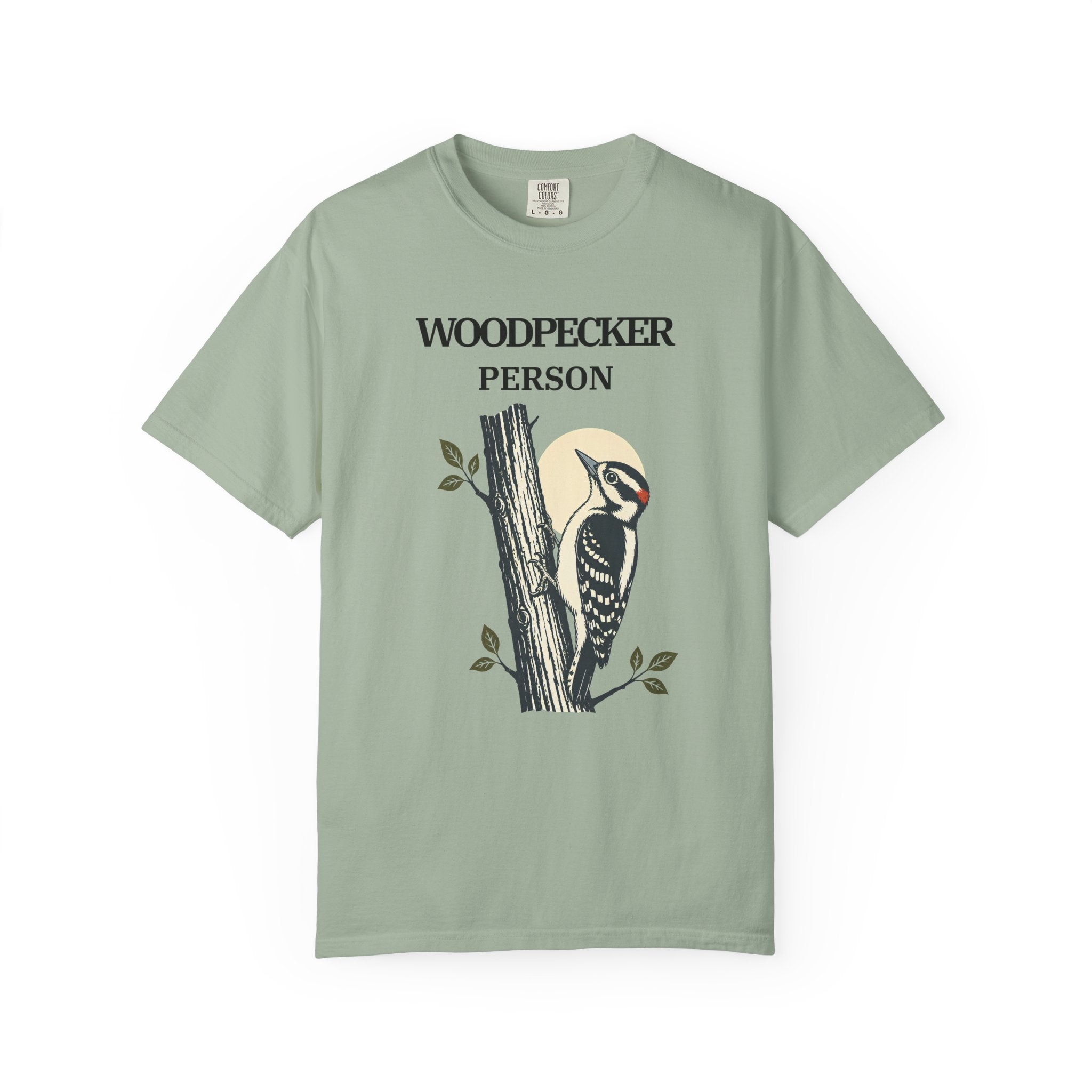 DOWNY WOODPECKER PERSON T-SHIRT